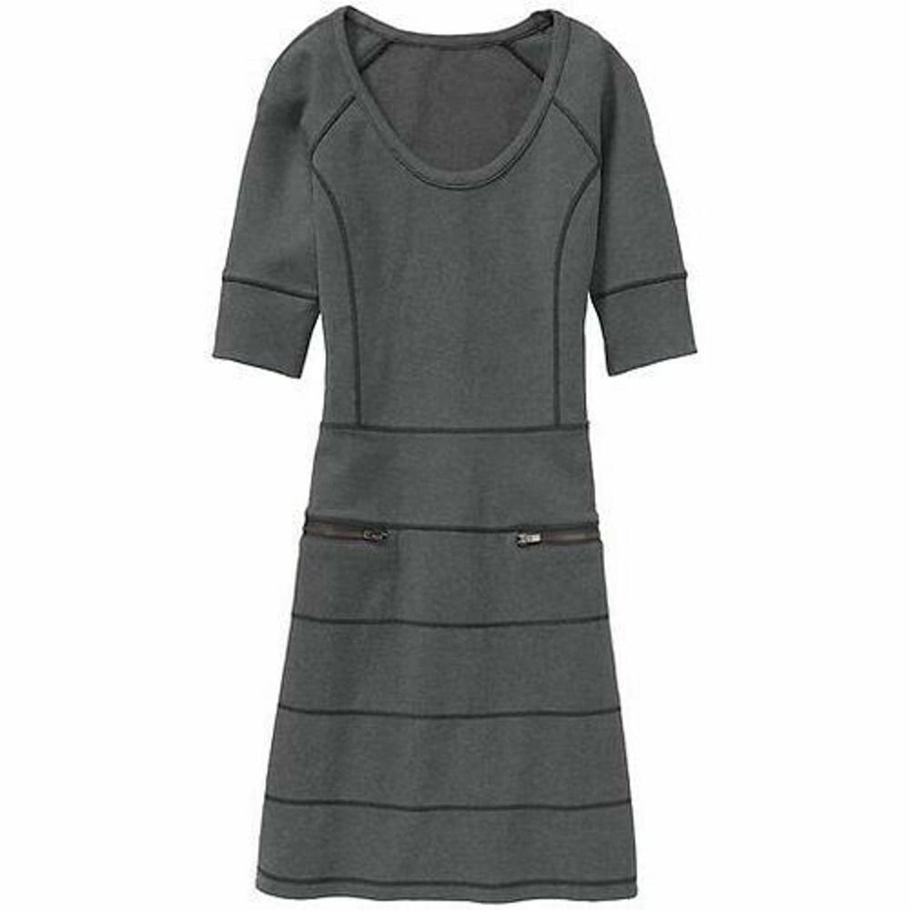 Athleta Women’s Dark Heathered Gray Strata Stretch Dress XS Exposed Zip Pockets